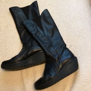 Fly London Chunky Lug Black Boots